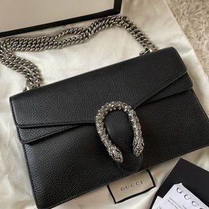 Gucci Dionysus black leather shoulder bag